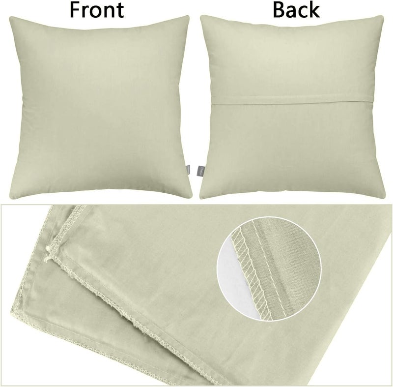 Thmyo 4-Pack 100% Cotton Comfortable Solid Decorative Throw Pillow Case Square Cushion Cover Sublimation Blank DIY Throw Pillowcases (Only Pillow Covers No Inserts)(18x18 inch/45x45cm,Beige) - Image 5